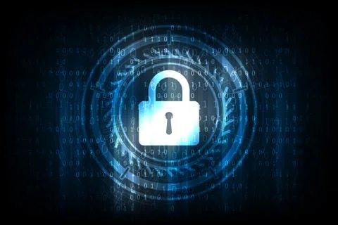 Key in security concept on dark blue background. Stock-Illustration