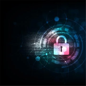 Key in security concept on dark blue background. Illustrazione stock