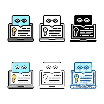 Key security system diversity color icon vector 스톡 일러스트