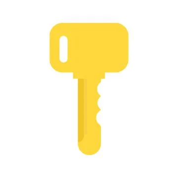 Key security vector icon door. House lock and safe home protection. Metal sig Stock Illustration