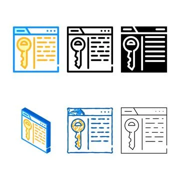 Key seo optimization color icon forms vector Stock Illustration