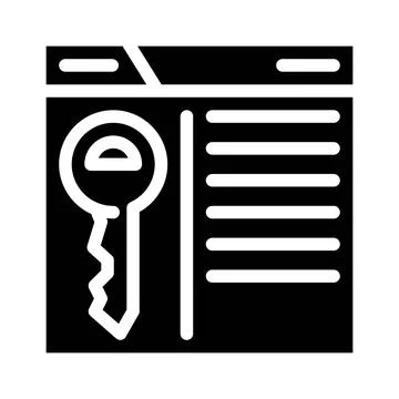 Key seo optimization glyph icon vector illustration Stockillustratie