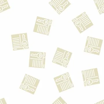 Key seo optimization glyph vector seamless pattern Stock Illustration