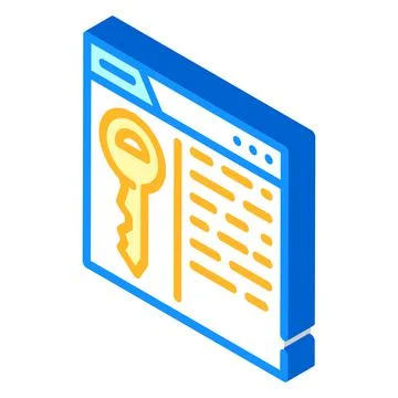 Key seo optimization isometric icon vector illustration Stock Illustration