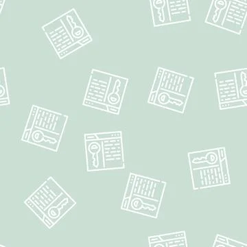 Key seo optimization line vector seamless pattern Stock Illustration