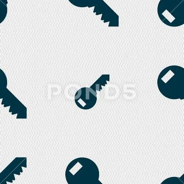 Key sign icon. Unlock tool symbol.. Seamless abstract background with geometric Stock Illustration