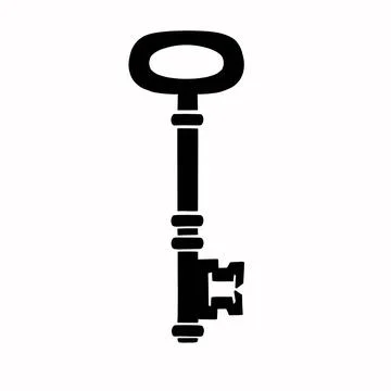 Key silhouette black, vector illustration eps10 Illustrazione stock