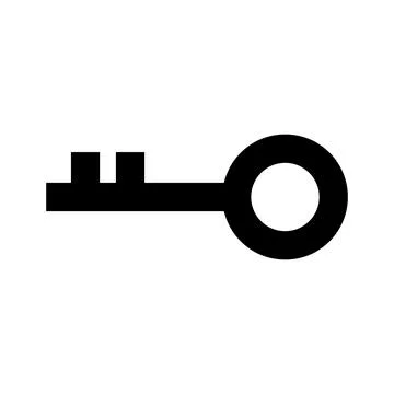 Key silhouette icon. Security. Encryption key. Vector. Ilustración de archivo