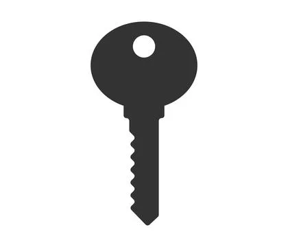 Key silhouette of security symbol. Vector lock safe icon Stock Illustration