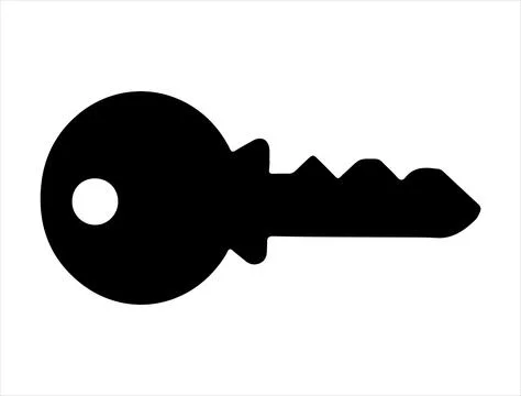 Key silhouette vector art Illustrazione stock