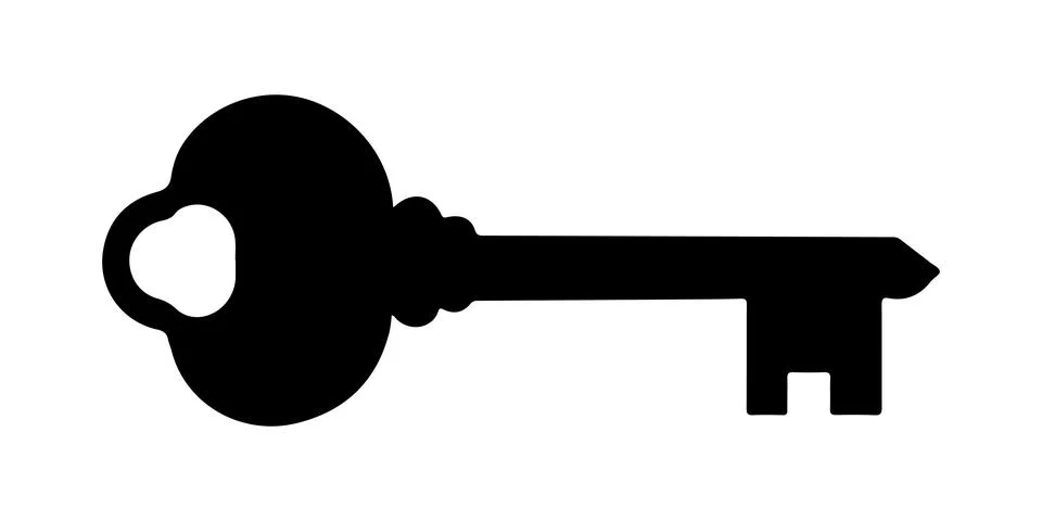 Key silhouette vector on white background イラスト素材