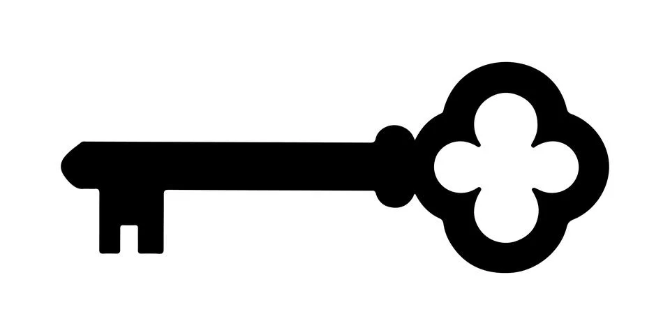 Key silhouette vector on white background イラスト素材