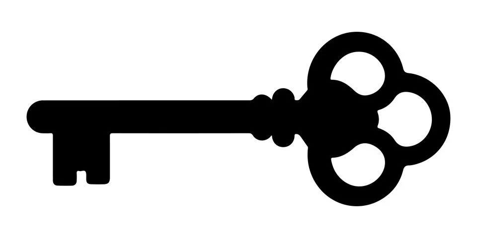 Key silhouette vector on white background イラスト素材