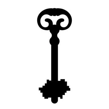 Key silhouette on white background Stock Illustration