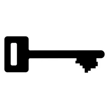 Key silhouette on white background Stock Illustration