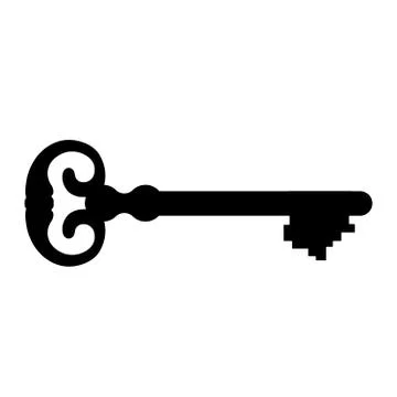 Key silhouette on white background Stock Illustration