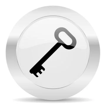 Key silver glossy web icon Stock-Illustration