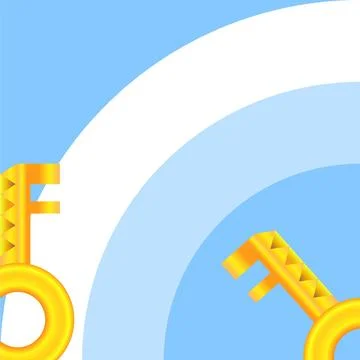 Key in a Simple Minimalist Geometry Background with a Copy Space Area Vector Stock Illustration