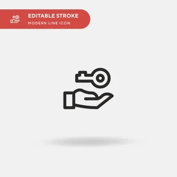 Key Simple vector icon. Illustration symbol design template for web mobile UI Stock Illustration