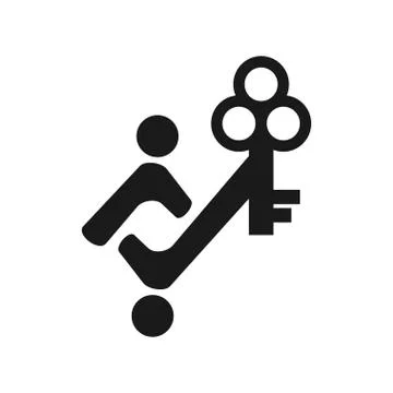 Key Solution Commitment Teamwork Together Black Logo 库存插图