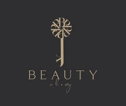 Key stylized beauty vlog label design Stock Illustration