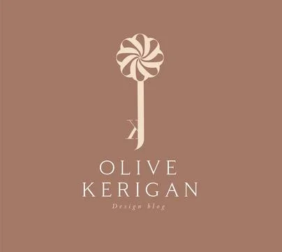Key stylized design blog label design Stock Illustration