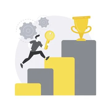 Key to success abstract concept vector illustration. Stock Illustration