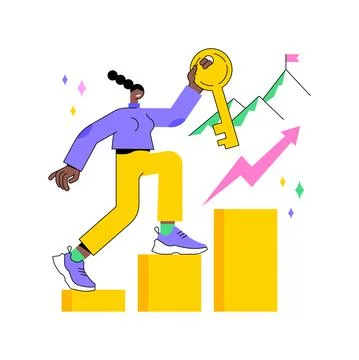 Key to success abstract concept vector illustration. Stock Illustration