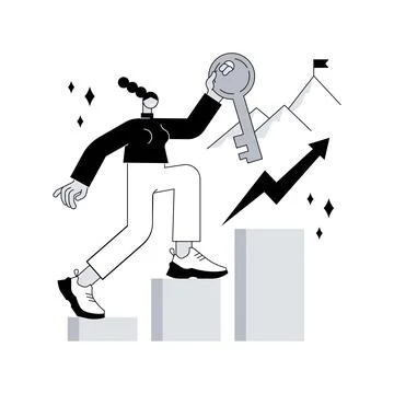 Key to success abstract concept vector illustration. Stock Illustration