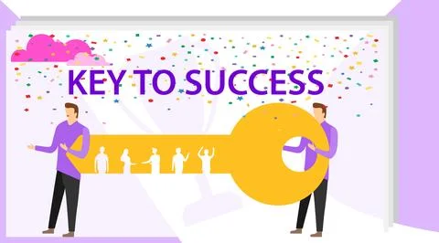Key to success is in teamwork and communication business vector concept. Stock Illustration