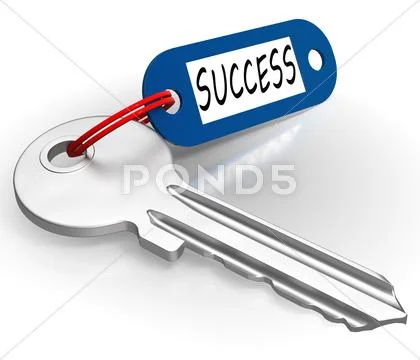 Key with success word showing winning Stock Illustration