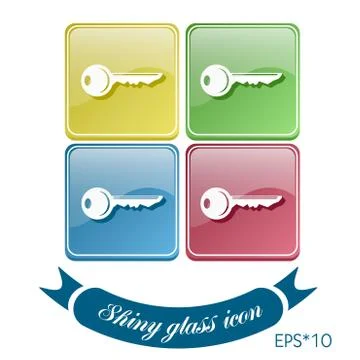 Key symbol icon Stock Illustration