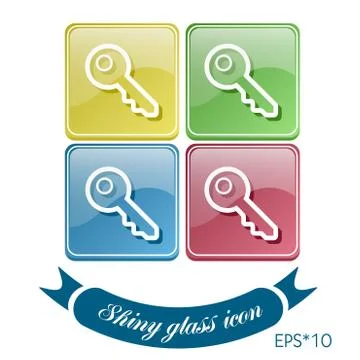 Key symbol icon Stock Illustration