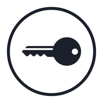Key symbol isolated on white background. Illustration icon vector Illustrazione stock