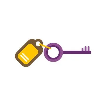 Key with tag symbolizing access and identification Stock-Illustration