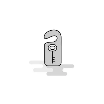 Key tag Web Icon. Flat Line Filled Gray Icon Vector 스톡 일러스트
