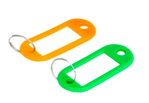 Key tags on white Stock Photos
