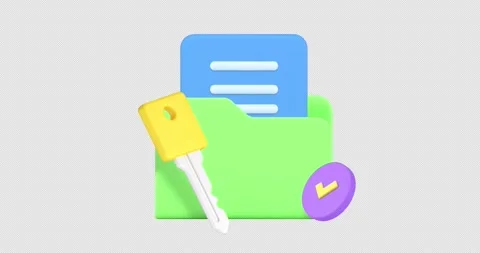 Key takeaway business document folder 3d icon animation loop with alpha channel 動画素材 281719237