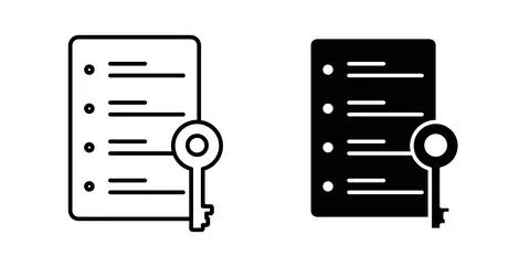 Key takeaway icon in black and white. vector icon pack for websites Stock Illustration
