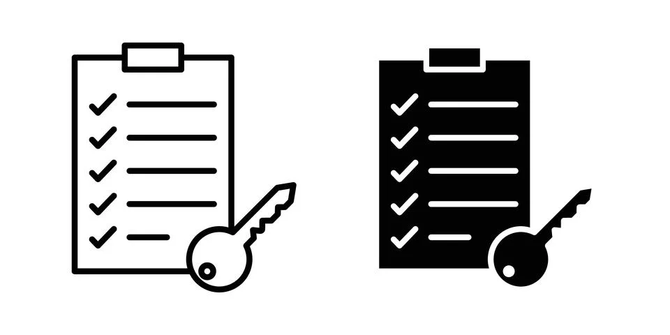Key takeaway icon solid, line, and editable vector set. Stock Illustration