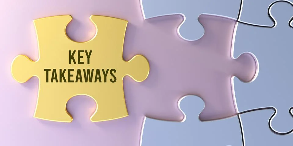 Key takeaways puzzle Stock Illustration