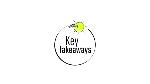 Key takeaways text on white background Stock Footage 287812245