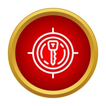 Key target icon finding business solution strategy Illustration