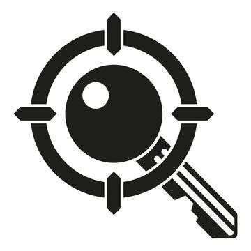 Key target research finding solution seo marketing Stock Illustration