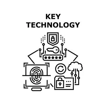 Key Technology icon vector illustration Stockillustratie