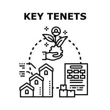 Key tenets building community and business growth 库存插图