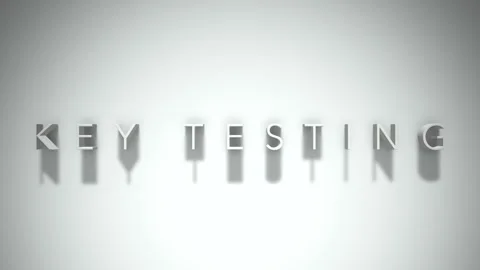 Key testing 3D title animation with shadows on a white background Stock Footage 297455205