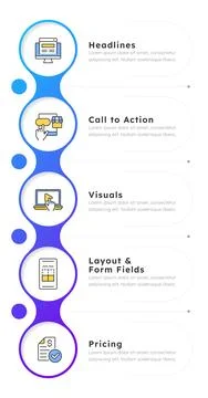 Key testing variables infographic 5 steps Stock Illustration