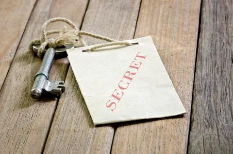 Key with text label Stock Photos