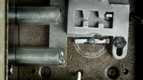 Key turning inside lock Stock Footage 34493826